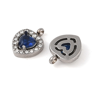 304 Stainless Steel Cubic Zirconia Pendants STAS-A076-02P-02-1