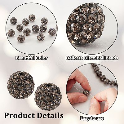 100Pcs Polymer Clay Rhinestone Beads RB-PH0001-43C-1