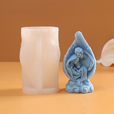 DIY Nativity Scene Candle Silicone Statue Molds AJEW-M212-01C-1