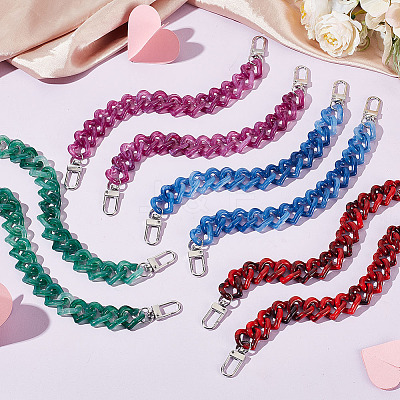 8Pcs 4 Colors Acrylic Boot Strap Chains FIND-GO00004-1