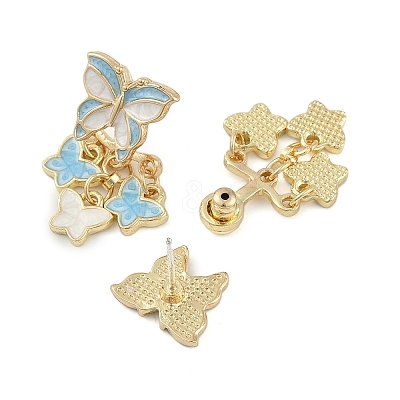Butterfly Enamel Stud Earrings EJEW-M005-02-1