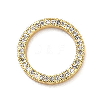Rack Plating Brass Micro Pave Clear Cubic Zirconia Linking Rings KK-P261-06G-1