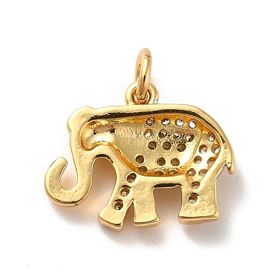 Rack Plating Brass Micro Pave Cubic Zirconia Pendants KK-I688-14G-1