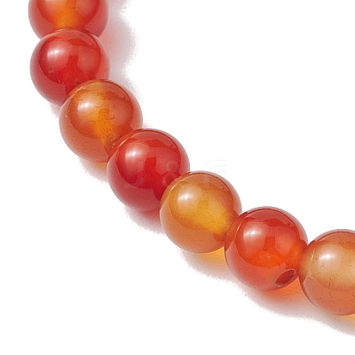 2pcs 2 Styles 6mm Round & Chip Natural Red Agate Beaded Stretch Bracelet Sets BJEW-TA00517-01-1