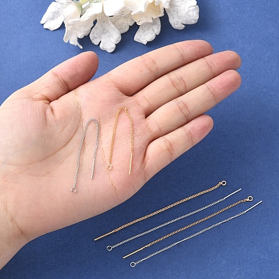 8Pcs 2 Colors Brass Stud Earring Findings KK-FS0001-52-1