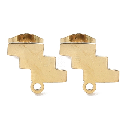 Stairs Ion Plating(IP) 304 Stainless Steel Stud Earring Findings STAS-I206-121G-1