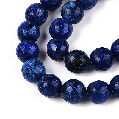 Dyed Natural White Jade Beads Strands G-T139-8mm-60-18-1