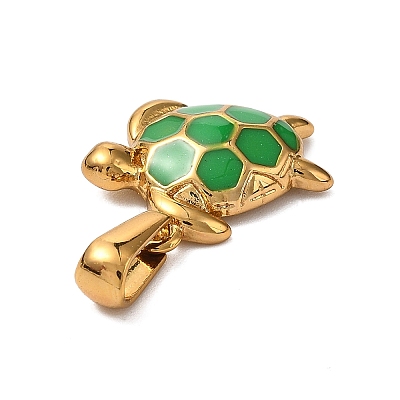 Ocean 304 Stainless Steel Enamel Pendants STAS-P395-01B-G-1