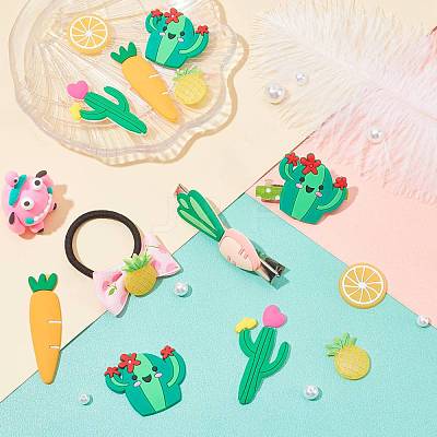 48Pcs 6 Styles PVC Plastic Cabochons PVC-SC0001-01-1