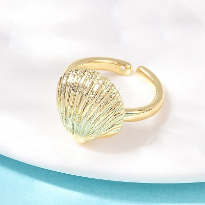 Ocean Theme Brass Cuff Rings RJEW-C135-01G-07-1