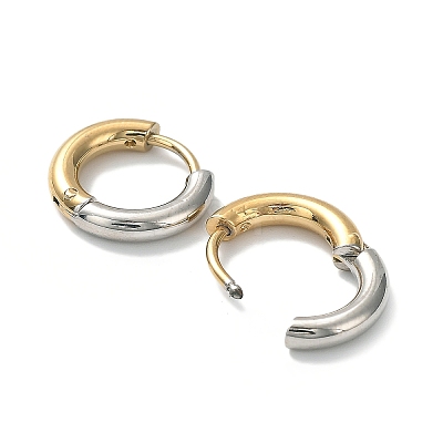 Ion Plating(IP) Two Tone 304 Stainless Steel Huggie Hoop Earrings EJEW-A106-02A-1