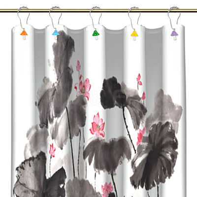 12Pcs 6 Colors Iron Shower Curtain Rings for Bathroom HJEW-OC0001-26-1