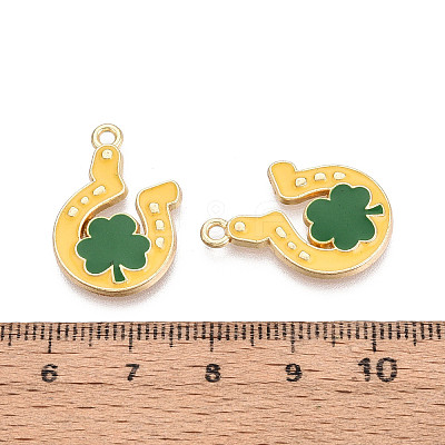 Saint Patrick's Day Alloy Enamel Pendants ENAM-T024-47A-G-1