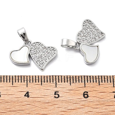 Brass Micro Pave Cubic Zirconia Pendants KK-L222-018P-1