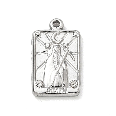 304 Stainless Steel Micro Pave Clear Cubic Zirconia Pendants SA-CBA50C9-03P-1