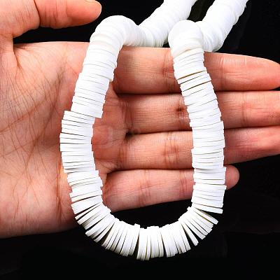 Flat Round Handmade Polymer Clay Beads CLAY-R067-12mm-17-1