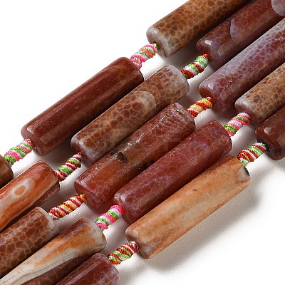 Natural Fire Crackle Agate(Dyed & Heated) Beads Strands G-A312-A03-01-1