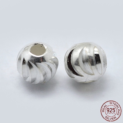 Sterling Silver Corrugated Spacer Beads X-STER-K171-42S-02-1