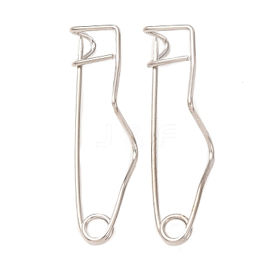 Iron Crimp Safety Pin Brooch Findings JEWB-Z050-01P-03-1