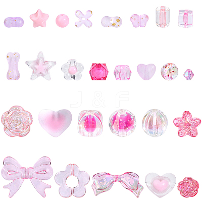 264Pcs 27 Styles Mixed Styles Acrylic Beads TACR-PA0001-26-1