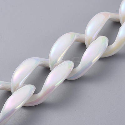 Handmade Acrylic Imitation Pearl Curb Chains AJEW-JB00521-1