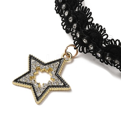 Polyester Lace Choker Necklaces NJEW-M210-01C-1