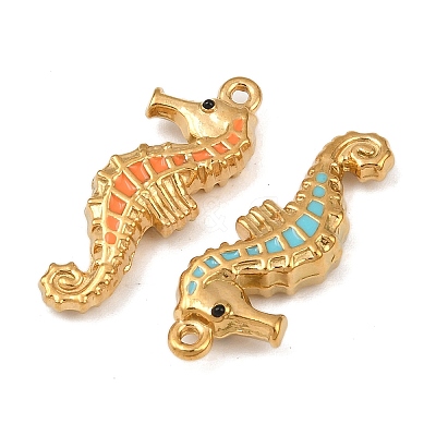 304 Stainless Steel Enamel Pendants STAS-C150-06A-G-1