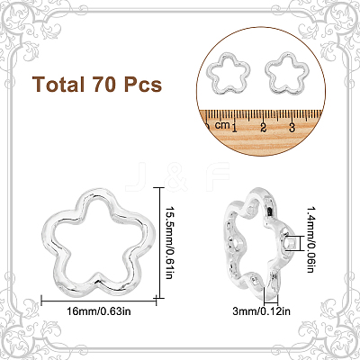70Pcs Long-Lasting Plated Alloy Bead Frame FIND-SC0012-16-1