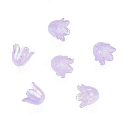 6-Petal Imitation Jelly Acrylic Bead Caps JACR-T002-02A-1