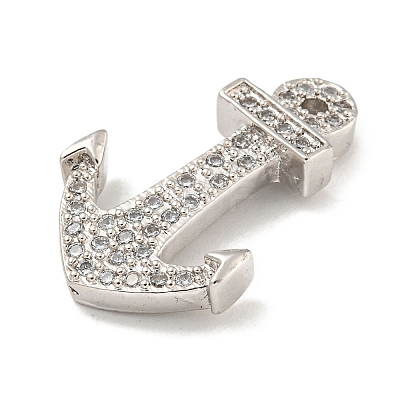 Brass Micro Pave Clear Cubic Zirconia Pendants KK-G493-01P-01-1