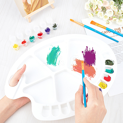 Plastic Paint Palettes with Thumb Hole DIY-GA0001-62-1