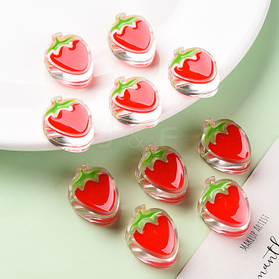 Transparent Enamel Acrylic Beads TACR-S155-003F-1
