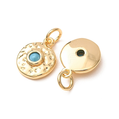 Brass Micro Pave Cubic Zirconia Charms CU-K002-41G-D-1