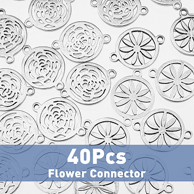 40Pcs 2 Styles Alloy Connector Charms FIND-DC0002-58-1