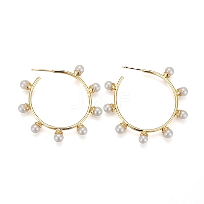 Brass Stud Earrings EJEW-Z004-02G-1