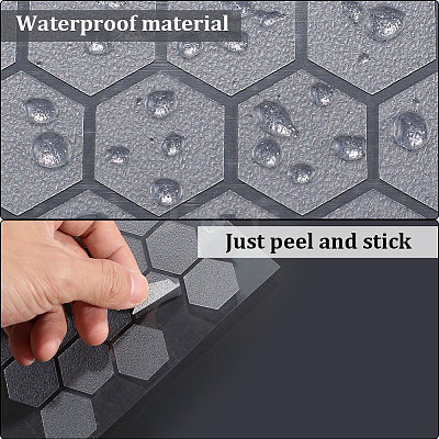 8Pcs 2 Styles PEVA Rubber Anti-Slip Hexagonal Phone Grip Tape Stickers for Phones AJEW-SP0002-64B-01-1