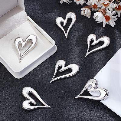 6Pcs Heart Zinc Alloy Lapel Pins for Backpack Clothes JEWB-UN0002-74P-1