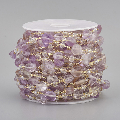 Handmade Natural Amethyst Beaded Chains CHC-I031-11B-1