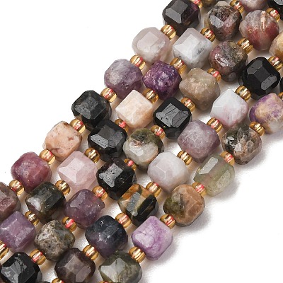 Natural Multicolor Tourmaline Beads Strands GG-CBAC972-A03-01-1