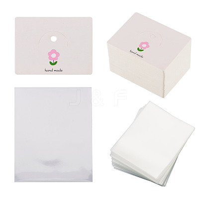 100Pcs Flower Print Foldable Paper Hanging Header CDIS-TA0001-26-1