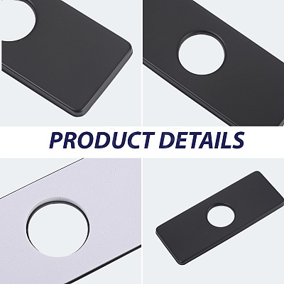 Rectangle Stainless Steel Faucet Hole Covers STAS-WH20001-18E-EB-1