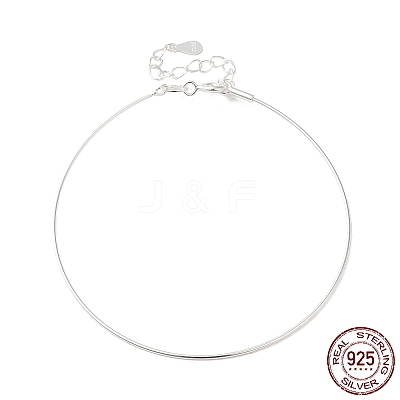 925 Sterling Silver Bangles BJEW-G681-01A-S-1