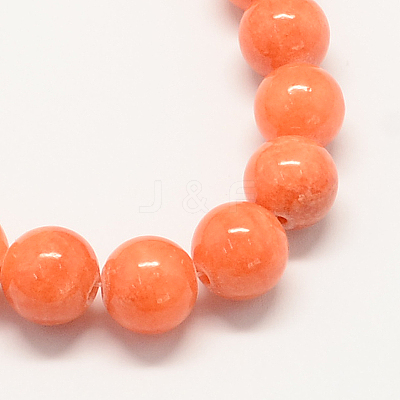 Natural Dyed Yellow Jade Gemstone Bead Strands G-R271-8mm-Y31-1