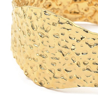 304 Stainless Steel Textured Wide Cuff Bangles LS-BJEW-P302-10G-1