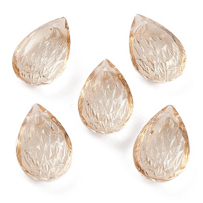 Embossed Glass Rhinestone Pendants GLAA-J101-05A-001GS-1
