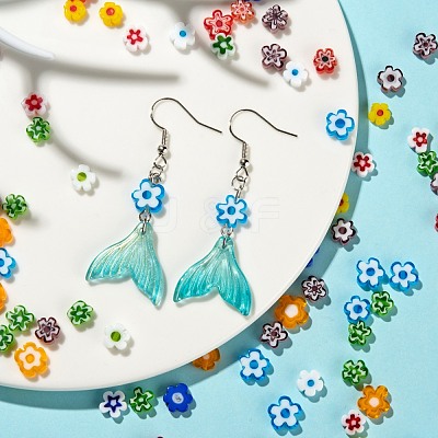 8 Colors Handmade Millefiori Glass Bead Strands LAMP-LS0001-13-1