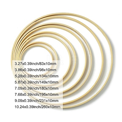 8Pcs 8 Styles Bamboo Embroidery Hoop FIND-CJ0001-97-1