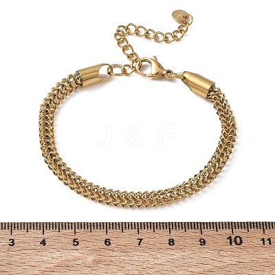 304 Stainless Steel Chain Bracelets for Women SA-CBA4051-15G-1