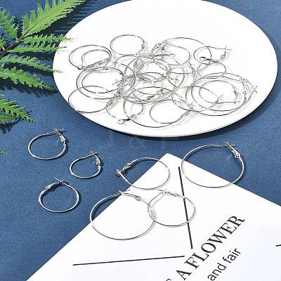 32Pcs 4 Styles Iron Huggie Hoop Earring Findings IFIN-FS0001-49B-1