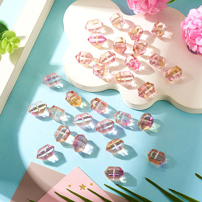 30Pcs Transparent Handmade Lampwork Beads LAMP-TADJ0001-12B-1